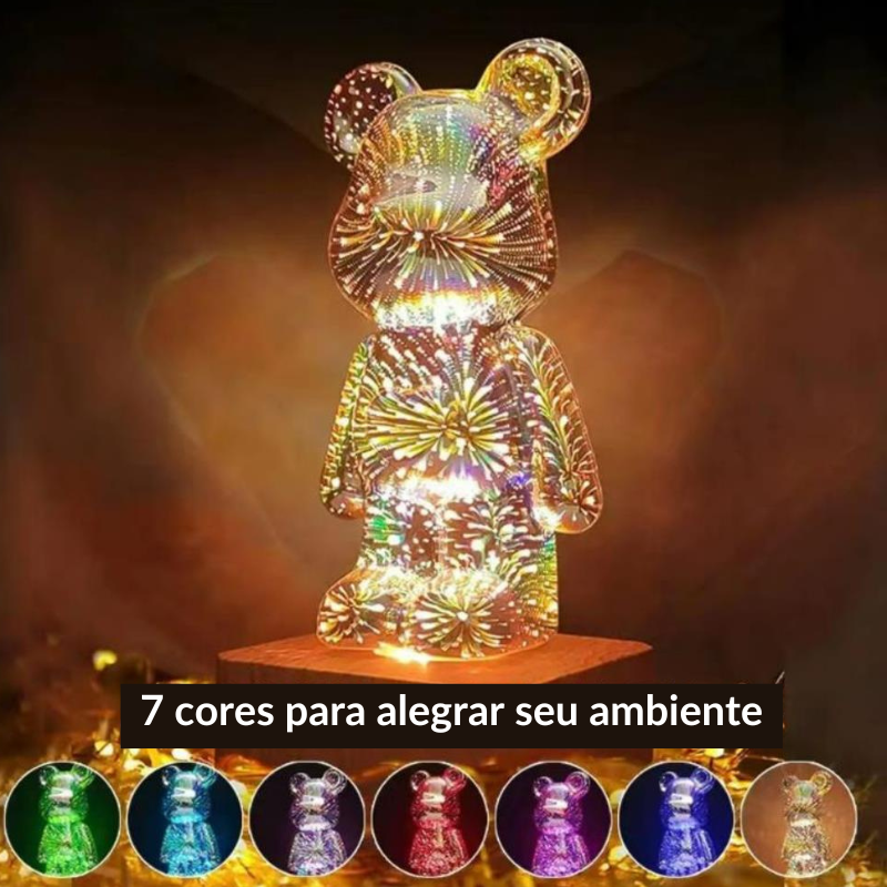 Transforme seus espaços com a Luminária de Mesa em Formato de Urso com Efeitos de Fogos de Artifício em 3D. Adicione um toque encantador e romântico à sua decoração. Ilumine seus ambientes com a magia dos fogos de artifício. Compre agora e crie uma atmosfera única e especial em sua casa ou escritório.