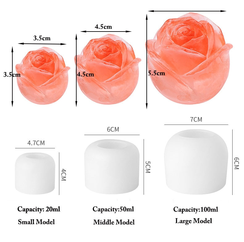 Molde Silicone Rosa 3D