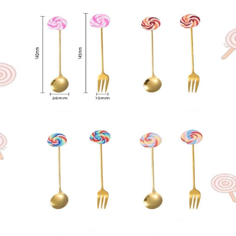 Colheres e Garfos Lollipop - 4 unidades